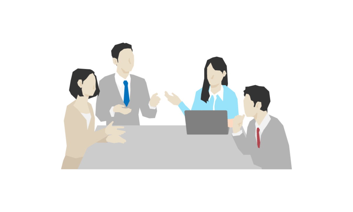 各業者との打ち合わせ イラスト